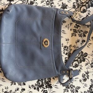 Light blue Leather Coach Shoulder Purse